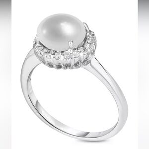 Macy's
Birthstone Round CZ Halo Solitaire Ring in Silver Plate Pearl